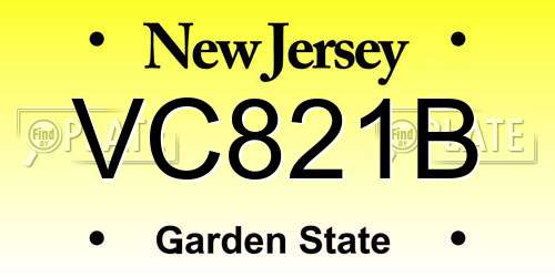 VC821B New Jersey License Plate
