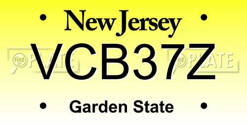 VCB37Z New Jersey License Plate