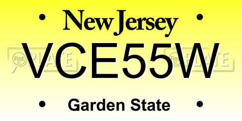 VCE55W New Jersey License Plate