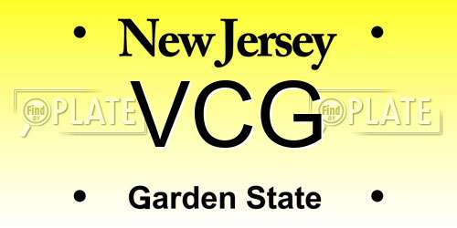 VCG New Jersey License Plate