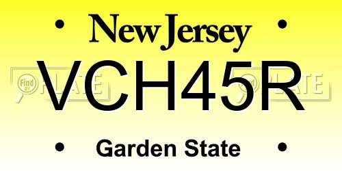 VCH45R New Jersey License Plate