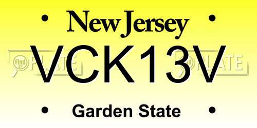 VCK13V New Jersey License Plate