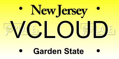 VCLOUD New Jersey License Plate