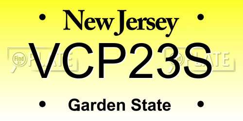 VCP23S New Jersey License Plate