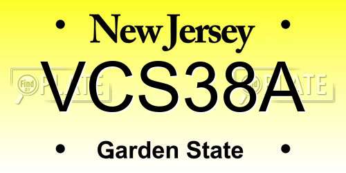 VCS38A New Jersey License Plate