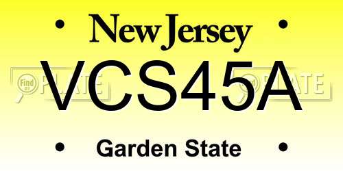 VCS45A New Jersey License Plate