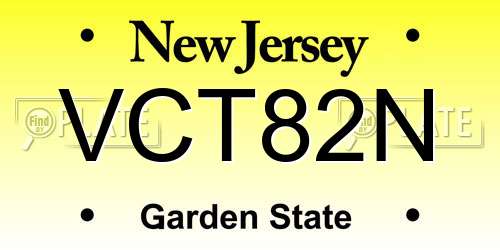 VCT82N New Jersey License Plate