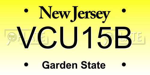 VCU15B New Jersey License Plate
