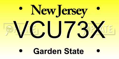 VCU73X New Jersey License Plate