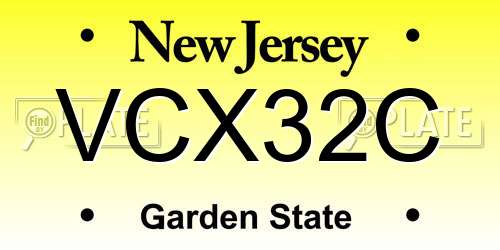 VCX32C New Jersey License Plate
