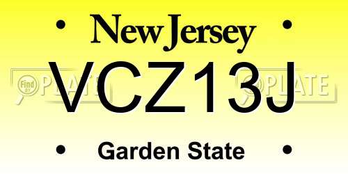 VCZ13J New Jersey License Plate