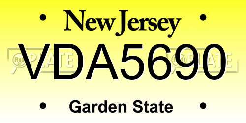 VDA5690 New Jersey License Plate