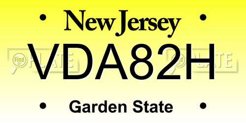 VDA82H New Jersey License Plate