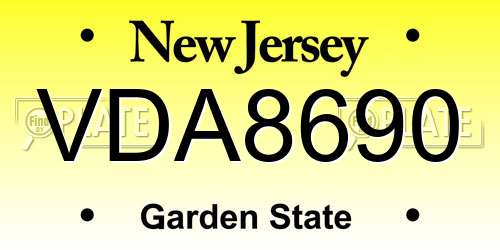 VDA8690 New Jersey License Plate