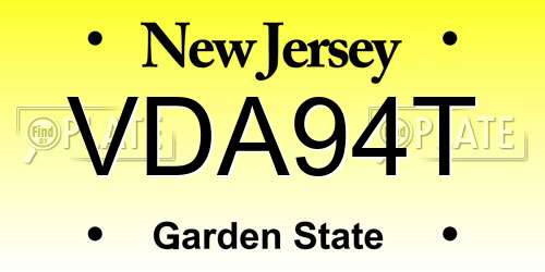 VDA94T New Jersey License Plate