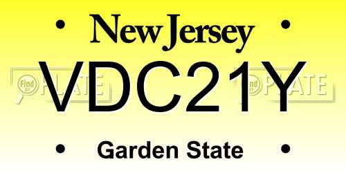 VDC21Y New Jersey License Plate