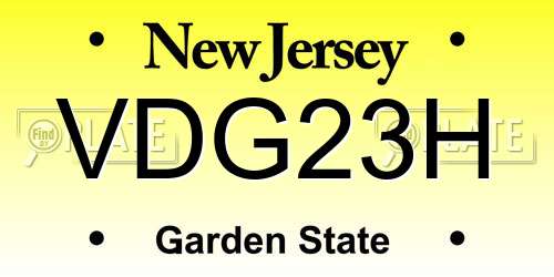 VDG23H New Jersey License Plate