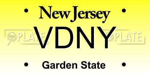 VDNY New Jersey License Plate