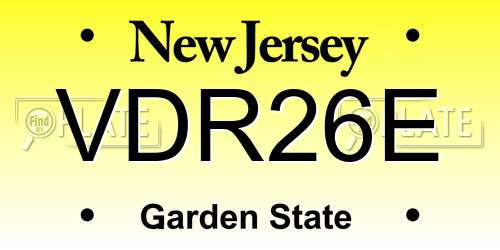 VDR26E New Jersey License Plate