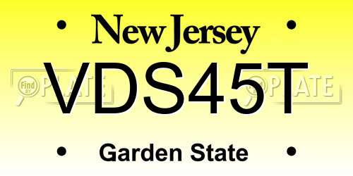 VDS45T New Jersey License Plate