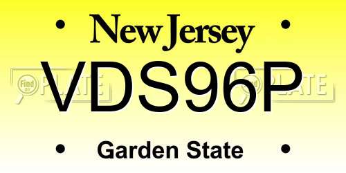VDS96P New Jersey License Plate