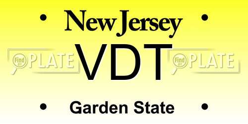 VDT New Jersey License Plate