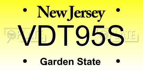 VDT95S New Jersey License Plate