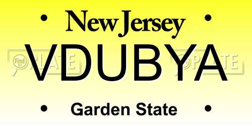 VDUBYA New Jersey License Plate