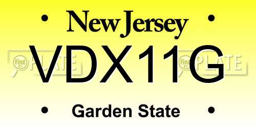 VDX11G New Jersey License Plate