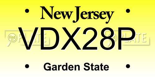VDX28P New Jersey License Plate