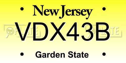 VDX43B New Jersey License Plate