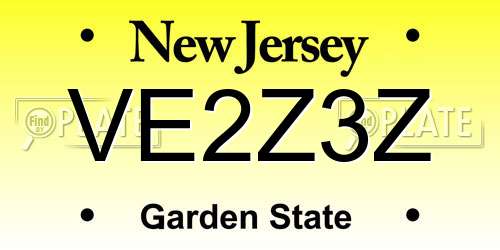 VE2Z3Z New Jersey License Plate