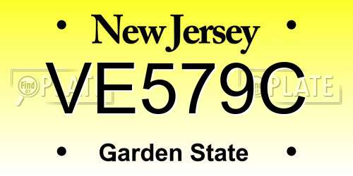 VE579C New Jersey License Plate