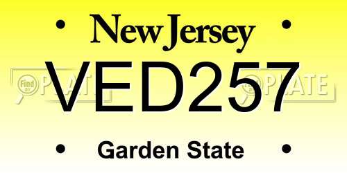 VED257 New Jersey License Plate