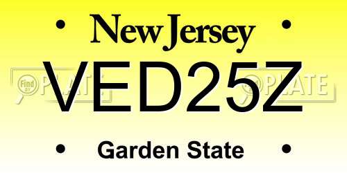 VED25Z New Jersey License Plate