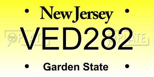 VED282 New Jersey License Plate