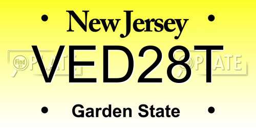 VED28T New Jersey License Plate