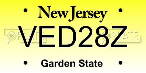 VED28Z New Jersey License Plate