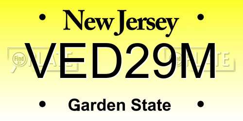 VED29M New Jersey License Plate