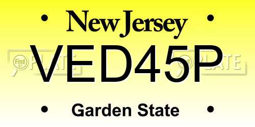 VED45P New Jersey License Plate