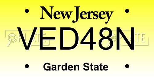 VED48N New Jersey License Plate