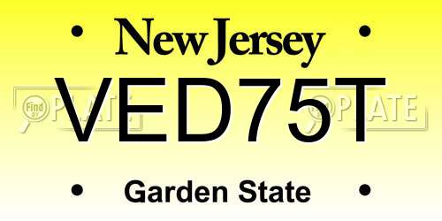 VED75T New Jersey License Plate