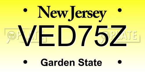 VED75Z New Jersey License Plate