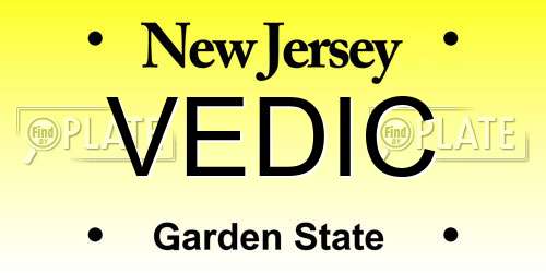 VEDIC New Jersey License Plate