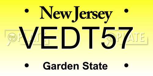 VEDT57 New Jersey License Plate