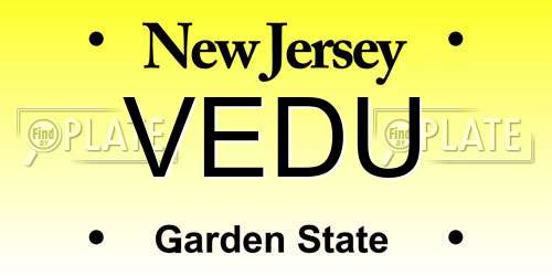 VEDU New Jersey License Plate