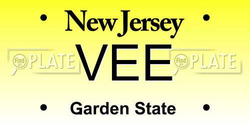 VEE New Jersey License Plate