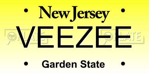 VEEZEE New Jersey License Plate