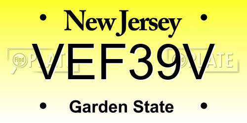 VEF39V New Jersey License Plate
