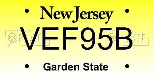 VEF95B New Jersey License Plate